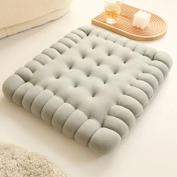 Cushions & Decorative Pillows Plush Gray Square Biscuit Shape Stuffed Soft Pillow Cushion Home Decor