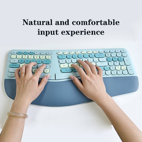 Keyboards & Keypads Bluetooth Keyboard And Mouse Combo Set Ergonomic Wireless Portable Device Soft Keys