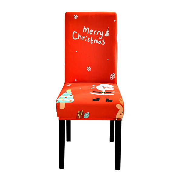 Slipcovers Chair Cover Bright Red Merry Christmas Santa Design Anti Dirt Elastic Material