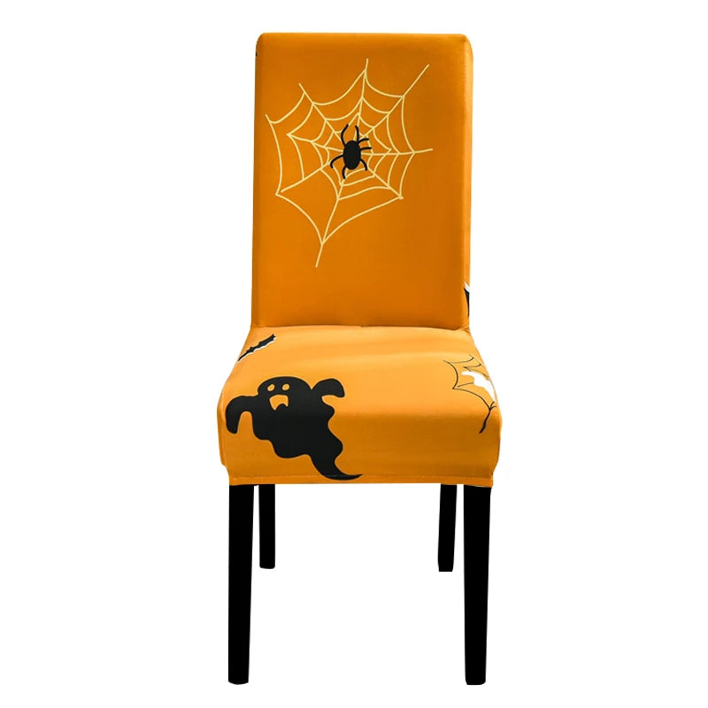 Slipcovers Chair Cover Gold Spider Cobweb Ghost Design Anti Dirt Elastic Material