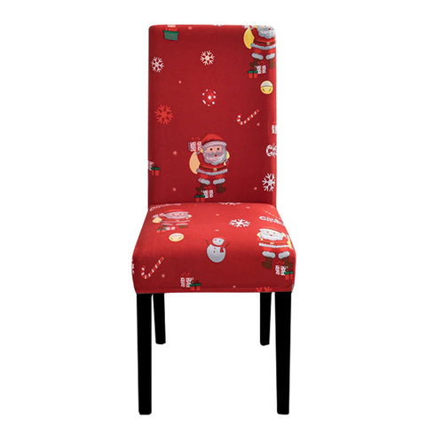 Slipcovers Chair Cover Red Santa Gift Snowman Design Anti Dirt Elastic Material