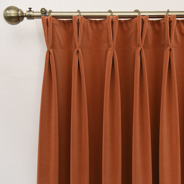 Curtains & Drapes 100Cm Orange High Quality Modern Velvet Blackout Curtains For Living Room Bedroom Dining