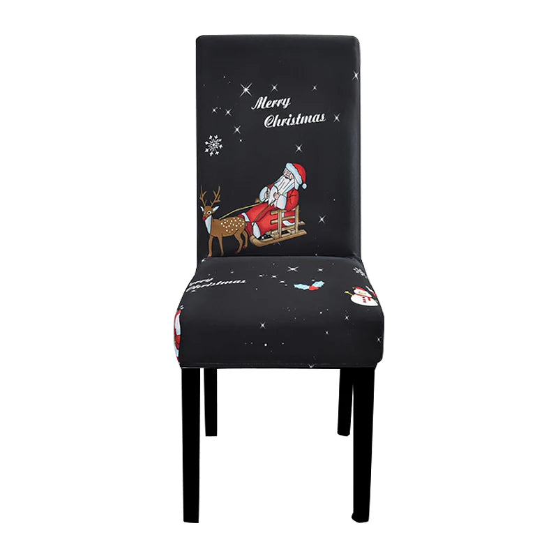 Slipcovers Chair Cover Black Santa Reindeer Sly Design Anti Dirt Elastic Material