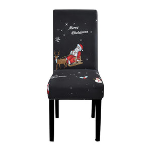 Slipcovers Chair Cover Black Santa Reindeer Sly Design Anti Dirt Elastic Material