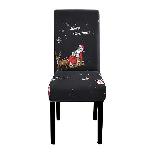 Slipcovers Chair Cover Black Santa Reindeer Sly Design Anti Dirt Elastic Material