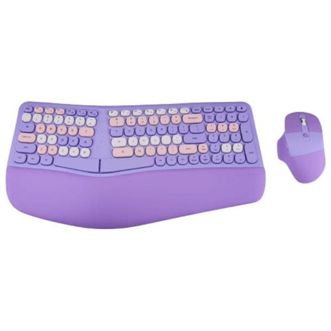 Keyboards & Keypads Bluetooth Keyboard And Mouse Combo Set Ergonomic Wireless Portable Device Purple