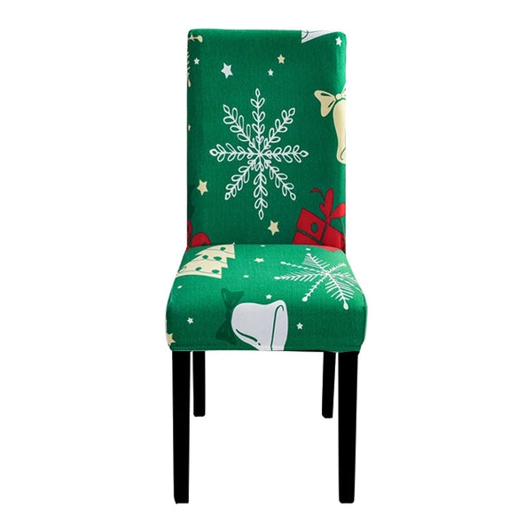 Slipcovers Chair Cover Green Big Leaf Snow Flakes Design For Dining Room Kitchen Wedding Hotel Banquet Restaurant