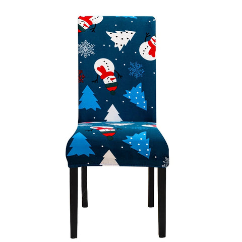 Slipcovers Chair Cover Dark Blue Snowman Christmas Holiday Design For Dining Room