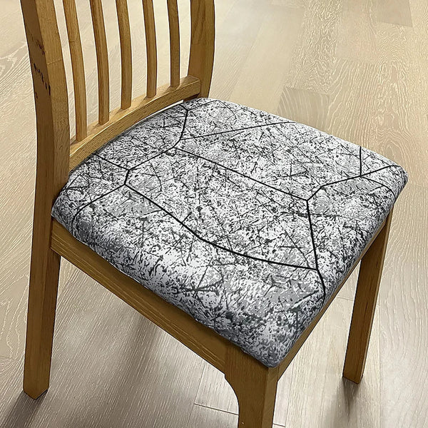 Slipcovers Chair Cover Dark Gray Crack Stone Print Stretch Seat For Home Dining Kitchen