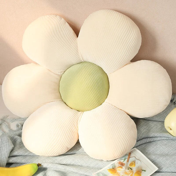 Cushions & Decorative Pillows Plush Pillow White Green Flower Shape Stuffed Soft Seat Cushion Decor