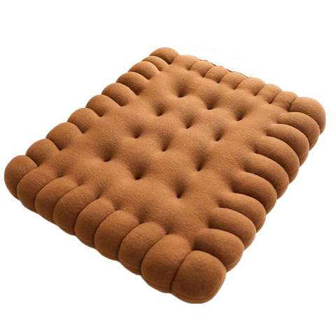 Cushions & Decorative Pillows Plush Dark Brown Square Biscuit Shape Stuffed Soft Pillow Cushion Decor