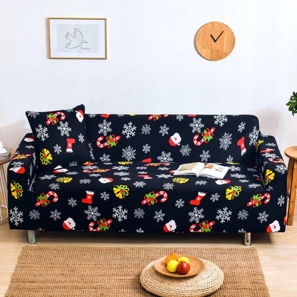 Slipcovers Sofa Cover Black Christmas Snowflakes Design Non Slip Stretchable Slipcover Home And Garden Furniture