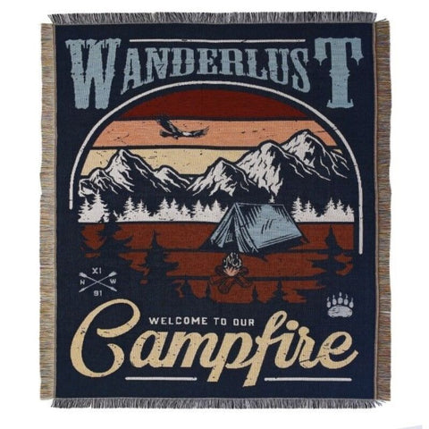 Tapestries Wanderlust Campfire Throw Blanket Sofa Couch Bed Cover Outdoor Tapestry