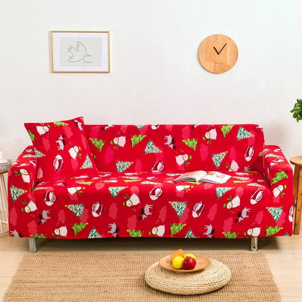 Slipcovers Sofa Cover Red Christmas Tree Snowman Design Non Slip Stretchable Slipcover