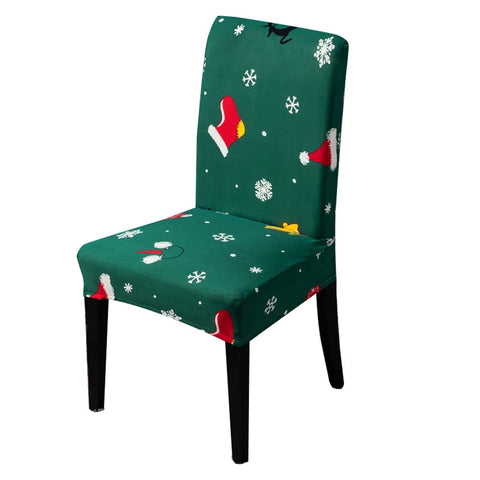 Slipcovers Chair Cover Green Christmas Socks Holiday Design Anti Dirt Elastic Material