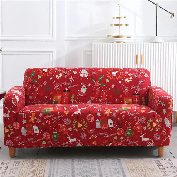 Slipcovers Sofa Cover Red Festive Christmas Design Stretchable Non Slip Slipcover For Furniture