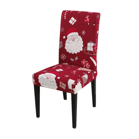 Slipcovers Chair Cover Maroon Big Santa Head Design Anti Dirt Elastic Material