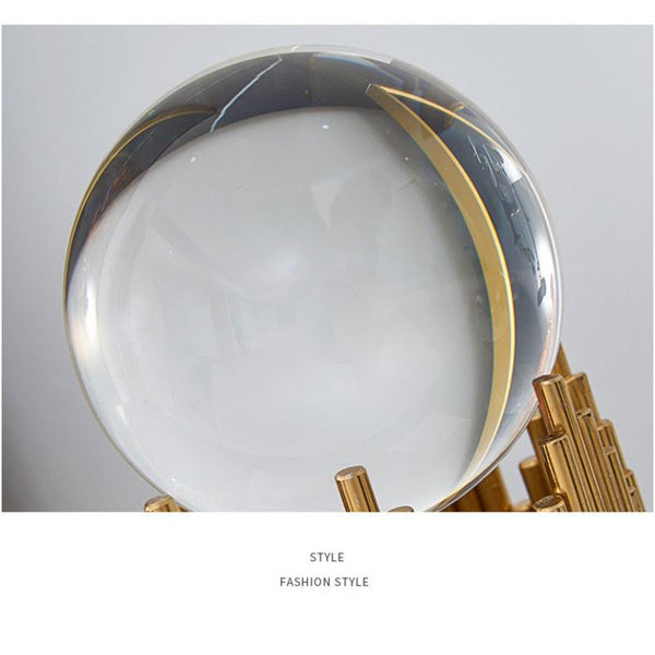 Sculptures & Figurines 16Cm Gold Metal Crystal Ball Tabletop Home Decor Sculptures And Figurines