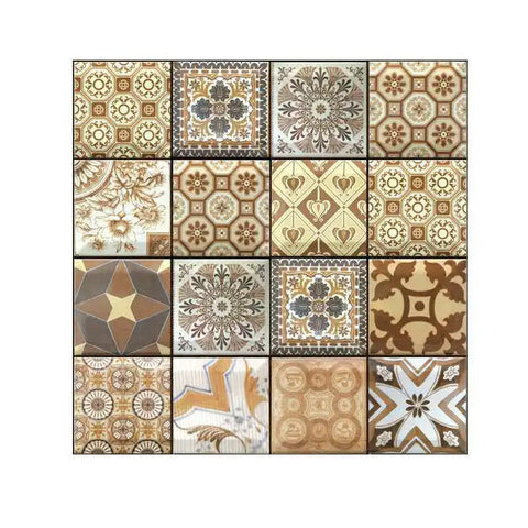 Wall Stickers 10Pcs Vinyl Tile Self Adhesive Mixed Shape Pattern Waterproof