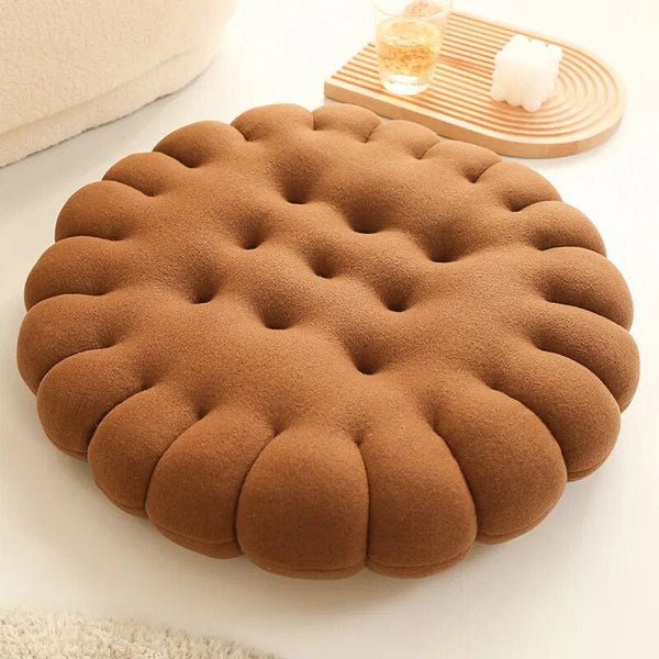 Cushions & Decorative Pillows Plush Dark Brown Round Biscuit Shape Stuffed Soft Pillow Cushion Decor