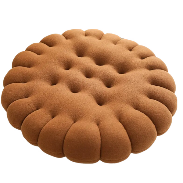 Cushions & Decorative Pillows Plush Dark Brown Round Biscuit Shape Stuffed Soft Pillow Cushion Decor