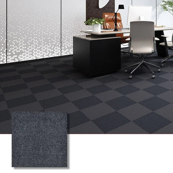 Vinyl Flooring 10Pcs Dark Grey Self Adhesive Vinyl Tile Carpet For Home And Office Flooring