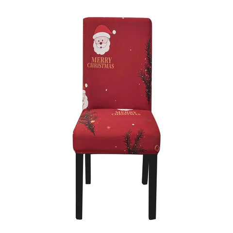 Slipcovers Chair Cover Maroon Santa Merry Christmas Design Anti Dirt Elastic Material