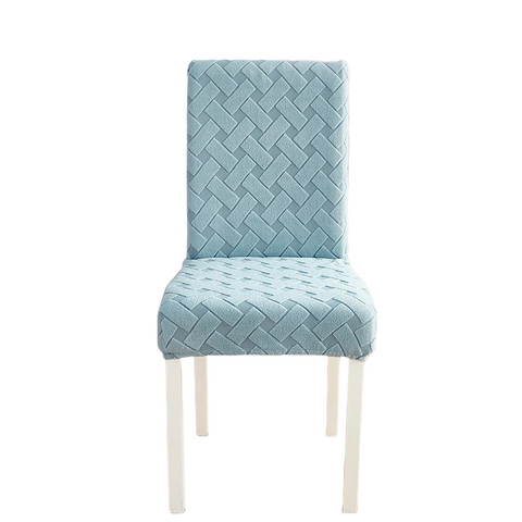 Chair Covers Chair Cover Light Blue Knitted Design Anti Dirt Elastic Material Dining Room Kitchen