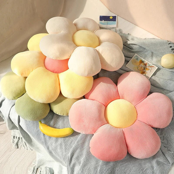 Cushions & Decorative Pillows Plush Green Flower Shape Stuffed Soft Pillow Seat Cushion Room Decor 30 35Cm