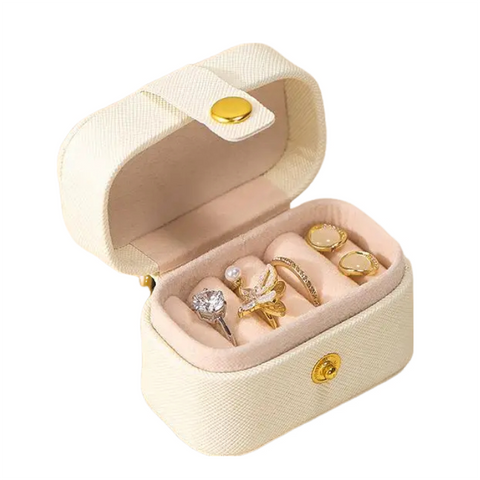 Jewellery Holders & Organisers Jewelry Storage Mini Ring Box Portable Organizer Display Travel Gift Case Leather Holder