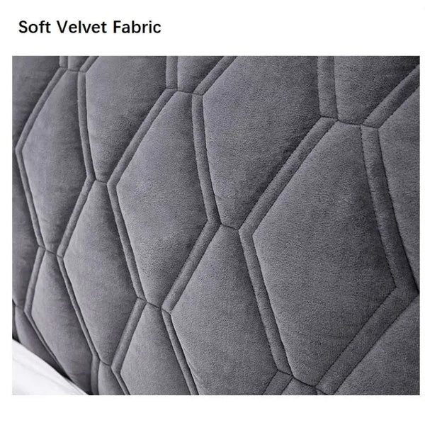 Headboards & Footboards Dark Gray Zigzag Pattern Quilted Velvet Bed Headboard Cover 170X70 Centimetre