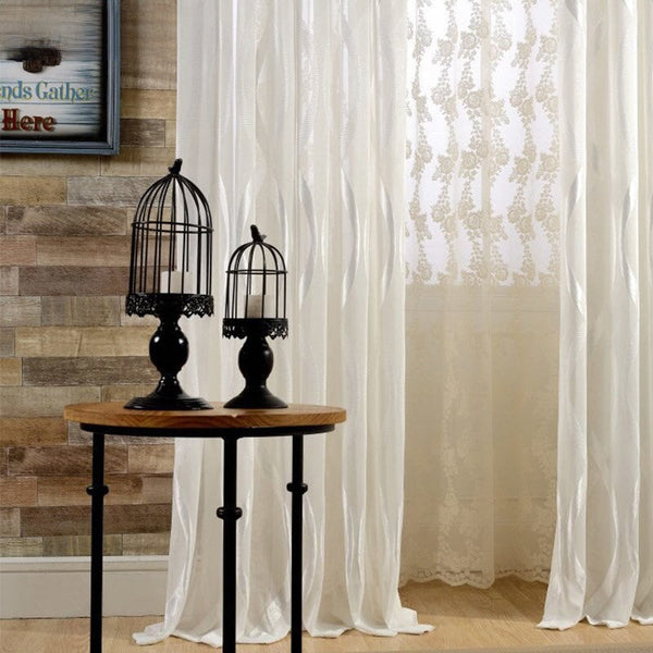 Curtains & Drapes 150Cm Curtains Plain White Modern Luxury Retro Style Texture For Home Decor