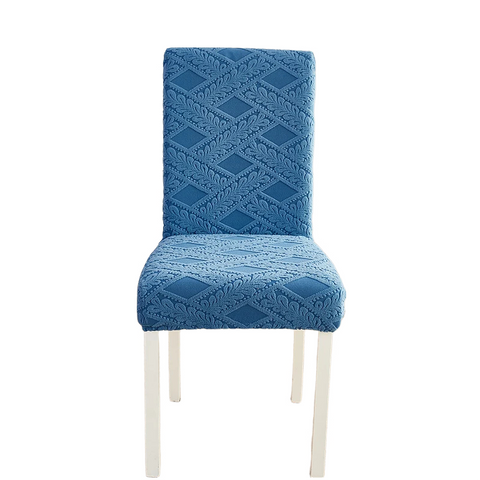 Chair Covers Chair Cover Blue Knitted Veins Design Anti Dirt Elastic Material Dining Room Kitchen