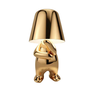 Lamps Rechargeable Gold Little Man Thinking Position Table Lamp Touch Switch Led Night Light