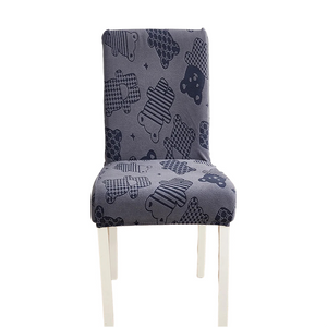 Slipcovers Chair Cover Dark Grey Bear Design Anti Dirt Elastic Material For Dining Room Kitchen