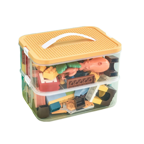 Storage Boxes Storage Box Yellow Two Layers Stackable Adjustable Organizer For Home Organisation