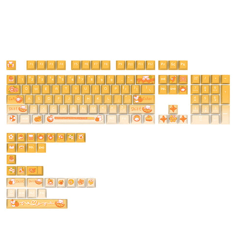 Keyboards & Keypads Keycap Keyboard Orange Bears Pattern 132 Switched Gaming Mechanical Keys