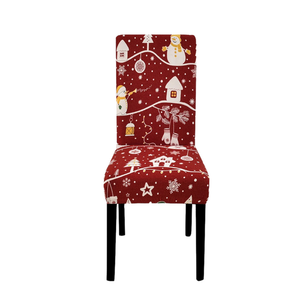 Slipcovers Maroon Festive Christmas Design Stretchable Dining Slipcover For Chairs