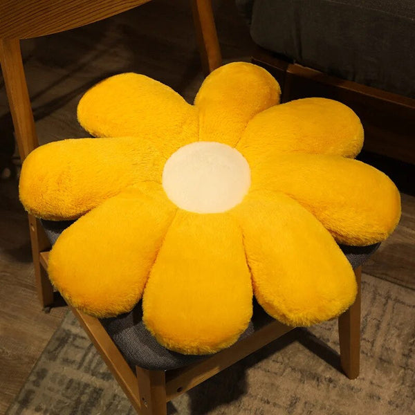 Cushions & Decorative Pillows Plush Pillow Yellow White Flower Shape Stuffed Soft Seat Cushion Decor 50Cm