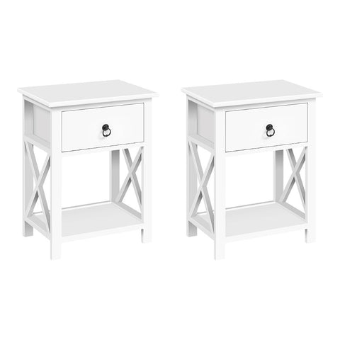 Bedside Tables Artiss Set Of 2 Drawers Side Nightstand Lamp Chest Unit Cabinet