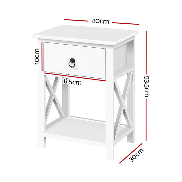 Bedside Tables Artiss Set Of 2 Drawers Side Nightstand Lamp Chest Unit Cabinet