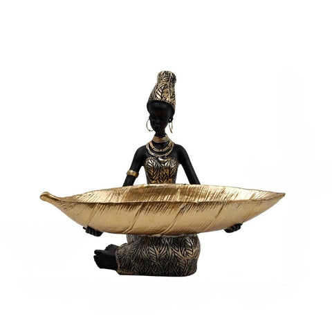 Sculptures & Figurines Home Figurine African Black Woman Storage Statue Craft Item For Interior Decor