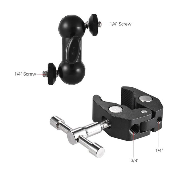 Other Cameras, Accessories Metal Clamp Mount With 360 Ball Head Magic Arm 1/4" 3/8" Hole For Dslr Camera