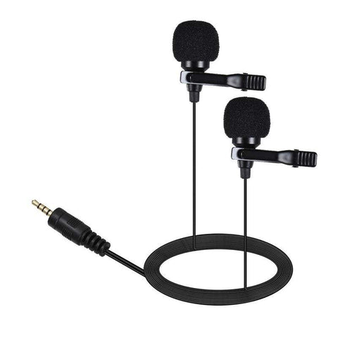 Microphones & Wireless Systems Microphones Dual Headed Lavalier Lapel Clip On Omnidirectional Condenser