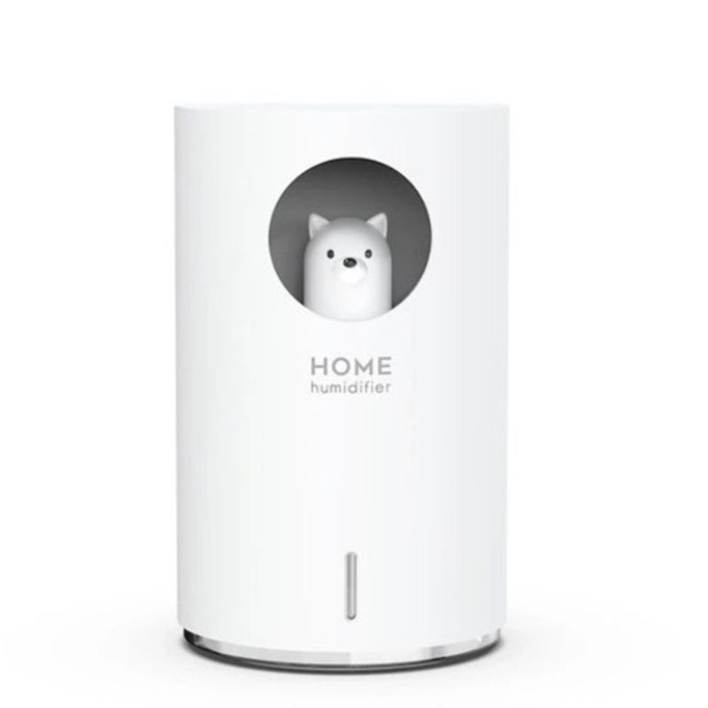 Humidifiers Durable Ultrasonic Electric Usb Bear Air Humidifier 900 Ml Atomizer With Light Milk White