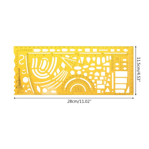 Professional Architectural Template Drafting Ruler Stencil Measuring Tool