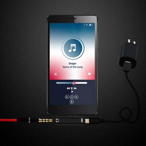 Durable Mini Portable Type C 2 In 1 Headphone Audio Adapter 3.5Mm Platinum