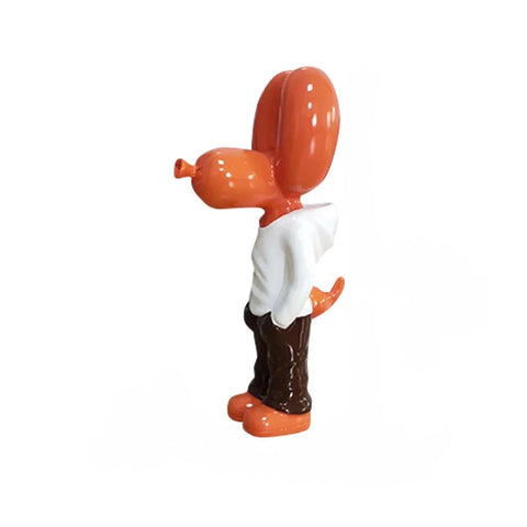 Sculptures & Figurines Home Figurine Balloon Dog Statue Orange 7 Inch Resin Sculpture For Decor