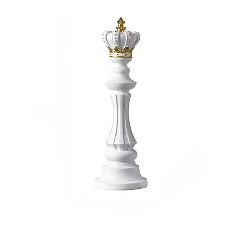 Sculptures & Figurines Home Figurine Chess Piece White King Medium Resin Living Room Decoration Accessory