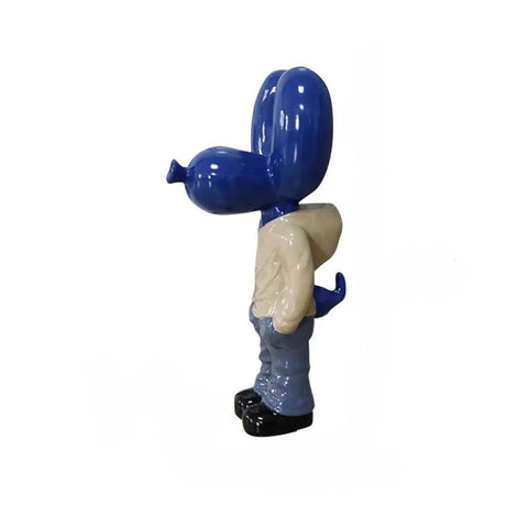 Sculptures & Figurines Home Figurine Balloon Dog Statue Blue 7 Inch Resin Sculpture For Living Room Decor